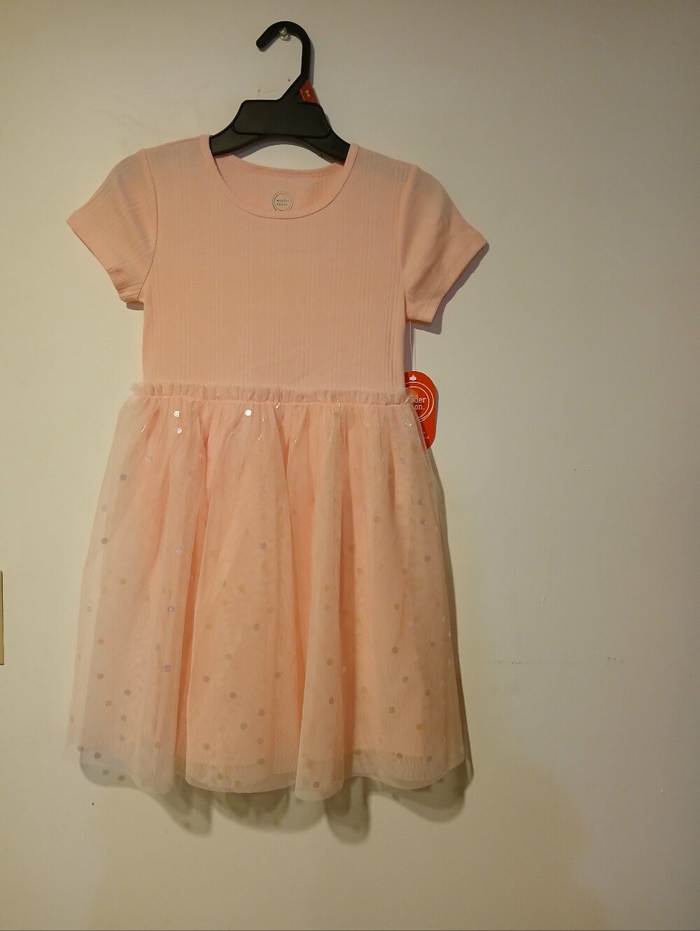 Wonder Nation Light Pink Tulle Dot Casual Dress